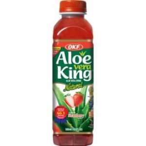 OKF 芦荟果汁饮料 草莓味 OKF Aloe Vera Drink Strawberry 500ml