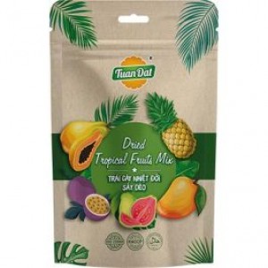 混合热带水果干 TUAN DAT Mixed Tropical Fruit Dried TUAN DAT Trooppisten hedelmien sekoitus, kuivatut 100g 