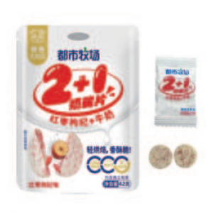 都市牧场 奶脆片 红枣枸杞味 42g DuShiMuChang Milk Crisp Red Jujube and Goji Berry Flavor 42g