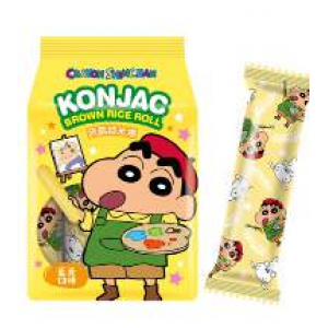 北田 蜡笔小新蒟蒻糙米捲 蛋黃 PEITIEN Crayon Shinchan Konjac Brown Rice Roll Egg Yolk Flavor PEITIEN Crayon Shinchan konjac-rusoriisirulla, munankeltuaisen maku 130g