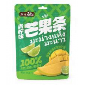 盐津铺子 芒果条 青柠味 YJPZ Mango Strips Lime Flavor YJPZ mangosuikaleet, limetin maku 55g 