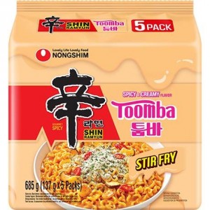 农心辛拉面 辣奶油拌面 五连包 NONGSHIM  Instant Noodles Shin Ramyun Toomba  5-Pack NONGSHIM Pikanuudelit Shin Ramyun Toomba5-pakkaus