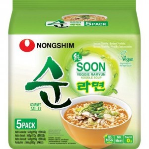 农心 素食拉面 NONGSHIM Instant Noodles Soon Veggie Ramyun  5-Pack NONGSHIM Kasvis ramyun nuudeli 5-pakkaus