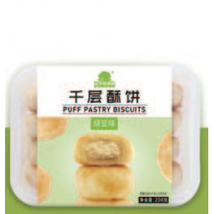 Aji 千层酥饼 绿豆味 250g Aji Puff Pastry Biscuit Mung Bean Flavor 250g 