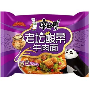 康师傅 老坛酸菜牛肉面 Master Kung  Instant Noodle Artificial Beef Flavor with PickeldVegetables 117g
