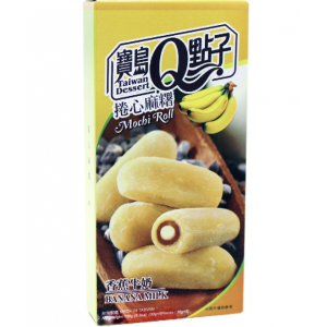 宝岛Q点子卷心麻薯 香蕉牛奶味 Q Banana Milk Mochi Roll 150g