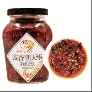 坛坛乡豉香朝天椒 Tantanxiang Chopped Chili Black Bean 280g